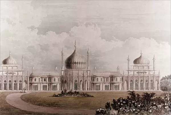 THE ROYAL PAVILION. Brighton, England. Aquatint, early 19th century