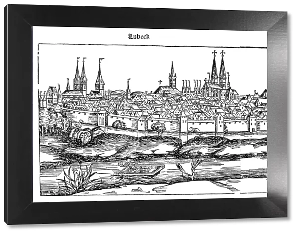 GERMANY: LUBECK, 1493. A view of Lubeck, Germany. Woodcut from the Nuremberg Chronicle