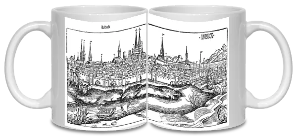 GERMANY: LUBECK, 1493. A view of Lubeck, Germany. Woodcut from the Nuremberg Chronicle
