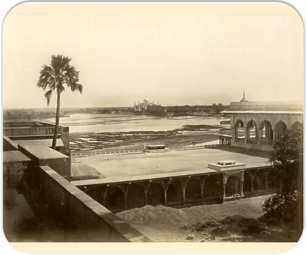 INDIA: VIEW OF TAJ MAHAL. View of the Taj Mahal from Agra Fort, in the state of Uttar Pradesh