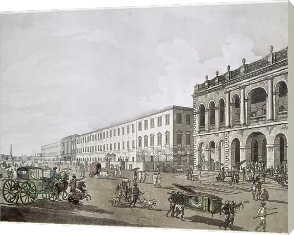 INDIA: CALCUTTA, c1786. The Old Court House and Writers Building, a home for young