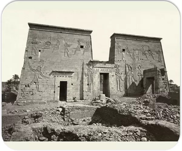 EGYPT: TEMPLE OF ISIS. Pylon gateway to the Temple of Isis, built in the 4th century B