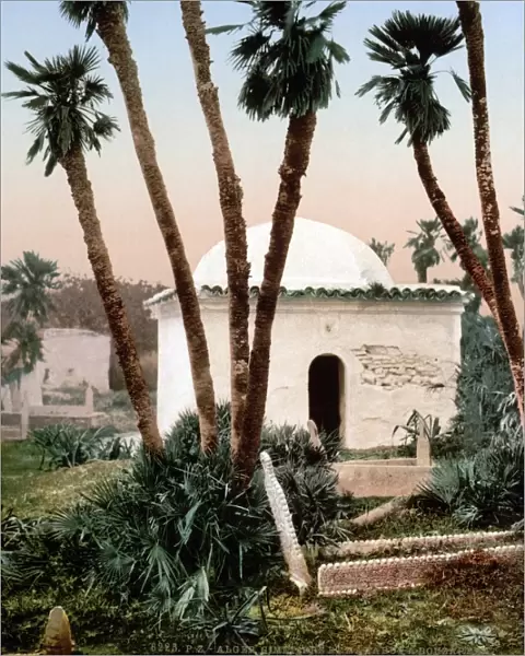 ALGIERS: CEMETERY, c1899. Chapel in a cemetery in Algiers, Algeria. Photochrome, c1899