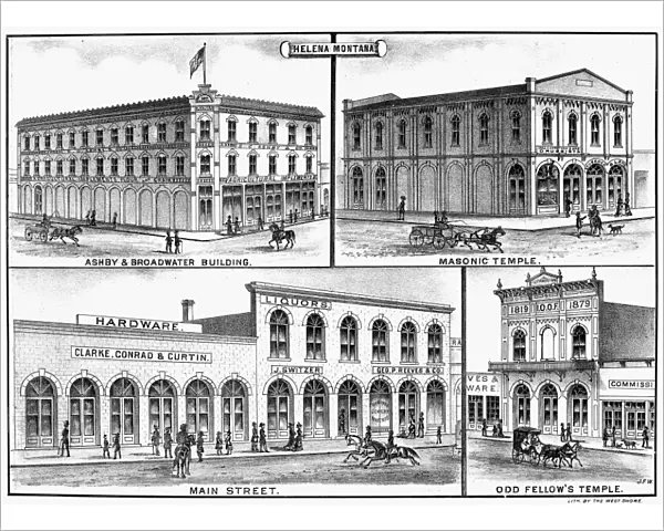 MONTANA: HELENA, 1883. Buildings in Helena, Montana. Lithograph, 1883