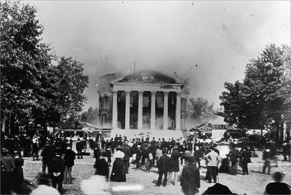 UNIVERSITY OF VIRGINIA. The burning of the Rotunda at the University of Virginia