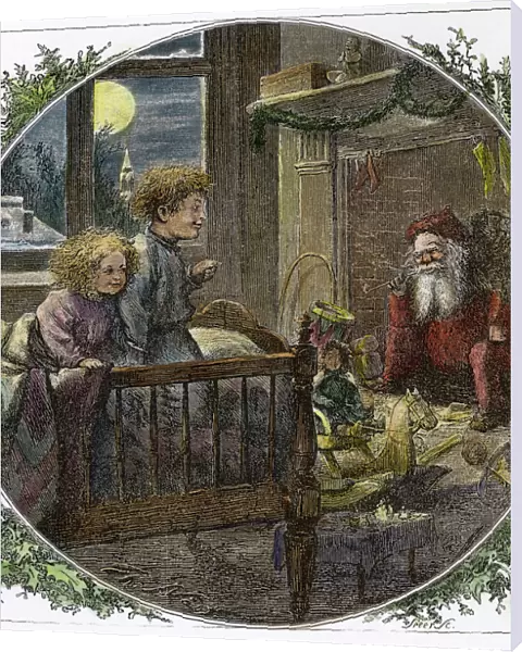 THOMAS NAST: SANTA CLAUS. Santa Claus coming down the chimney
