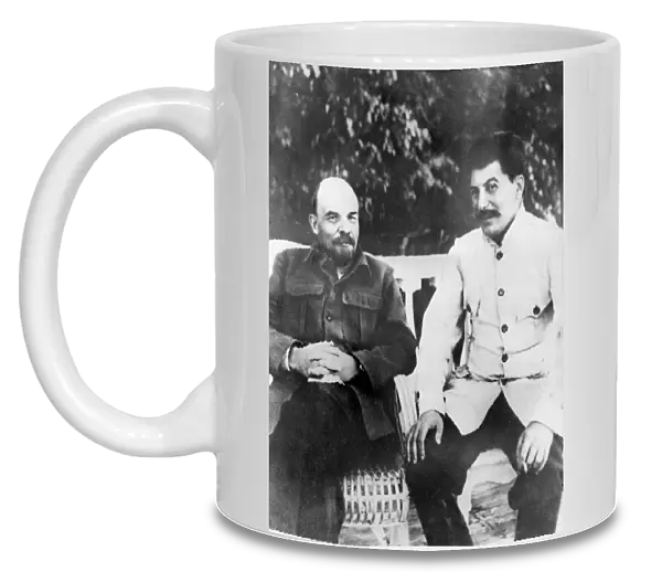 LENIN AND STALIN, 1923. Vladimir Lenin and Joseph Stalin at Lenins villa at Gorki in 1923