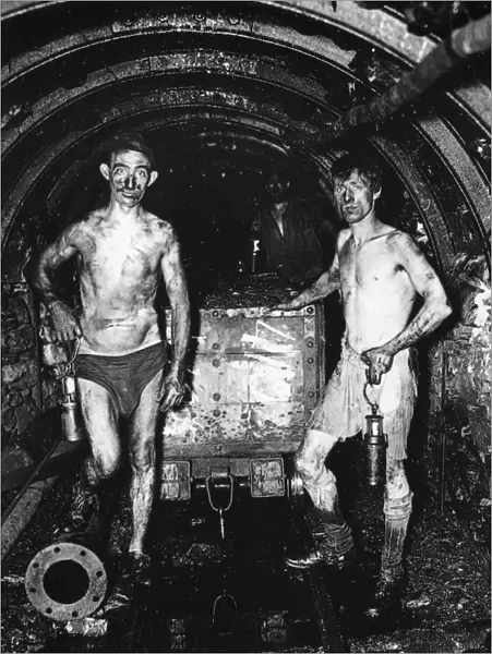 ENGLAND: COAL MINERS. Coal miners at the Tilmanstone mine in Kent, England, early
