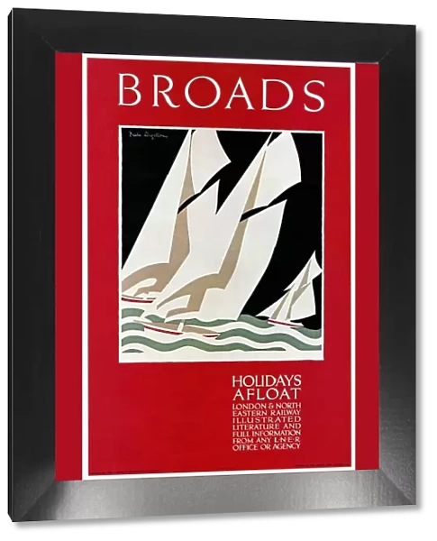 TRAVEL POSTER, 1926. British poster advertising boating holidays along the Norfolk