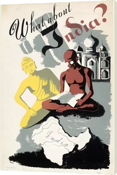 POSTER: INDIA, c1943. What about India? Silkscreen poster, c1943