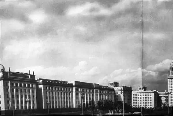 MOSCOW: UNIVERSITY, 1955. Panaroma view of Lomonosov Moscow State University at Sparrow Hills