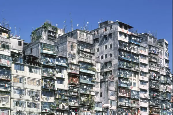 CHINA: KOWLOON, C1970. View of Kowloon walled city, China. Photograph, c1970