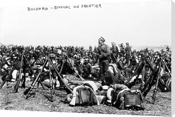 BULGARIAN ARMY, c1912. Bivouac on the frontier. Photograph, c1912