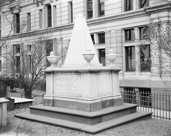HAMILTON: TOMB, c1900. The tomb of Alexander Hamilton in the Trinity Church graveyard