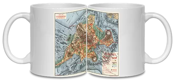 MAP: BOSTON, c1880. Boston Old and New. A map of Boston, Massachusetts, c1880, by Justin Winsor, showing the citys expansion through landfill