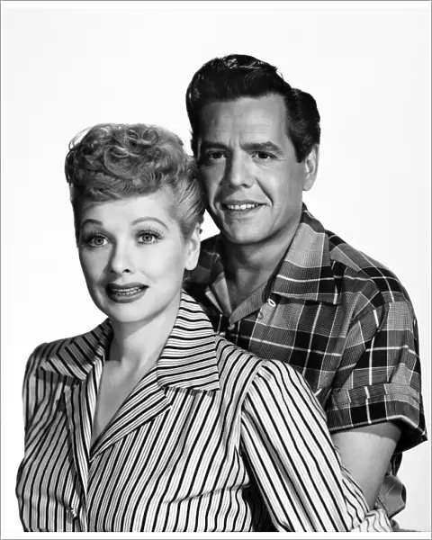LUCILLE BALL (1911-1989). American actress and comedienne. With husband Desi Arnaz (1917-1986) in a publicity photograph for the television series I Love Lucy, around the time of the shows premiere in 1951