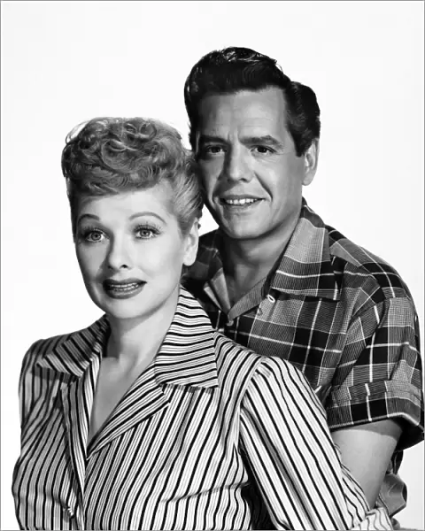 LUCILLE BALL (1911-1989). American actress and comedienne. With husband Desi Arnaz (1917-1986) in a publicity photograph for the television series I Love Lucy, around the time of the shows premiere in 1951