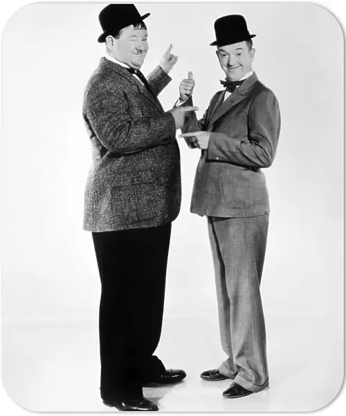 LAUREL AND HARDY. Stan Laurel (right) and Oliver Hardy