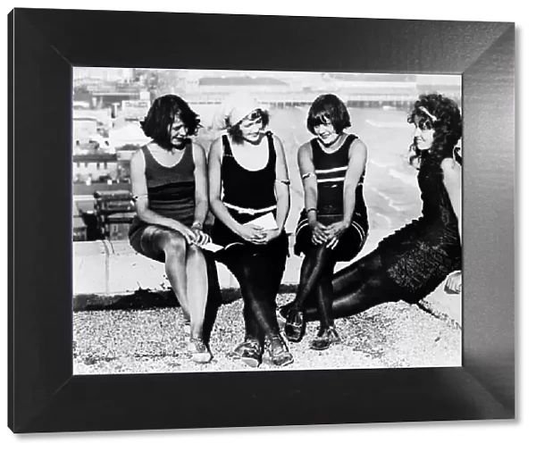 ATLANTIC CITY: WOMEN. Four New York bathing beauties at the carnival in Atlantic City, New Jersey. Photograph, c1922