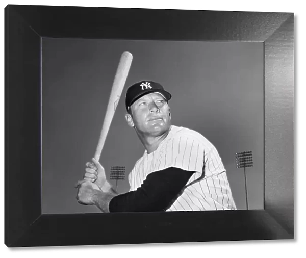 MICKEY MANTLE (1931-1995). American baseball player. Playing for the New York Yankees, 1966