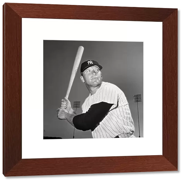 MICKEY MANTLE (1931-1995). American baseball player. Playing for the New York Yankees, 1966