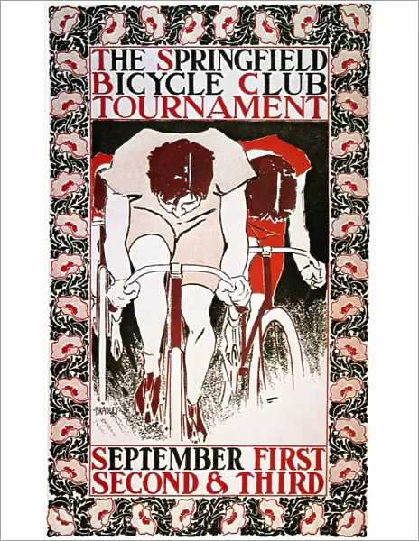 BICYCLING POSTER, 1896. American poster by Will Bradley for a bicycle-club tournament