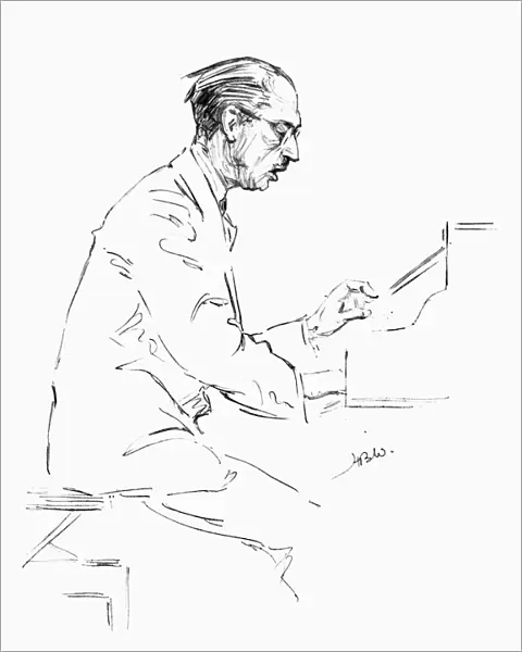IGOR STRAVINSKY (1882-1971). American (Russian-born) composer. Pencil drawing, c1935, by Hilda Wiener