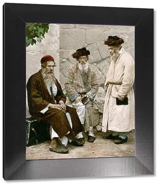JEWS IN JERUSALEM, c1900. Three Jewish men in Jerusalem. Photochrome, c1900