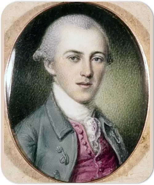 ALEXANDER HAMILTON (1755-1804). American politician. Miniature by Charles Willson Peale, 1780