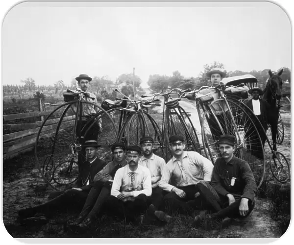 BICYLE RIDERS, c1880s. A group of Florida bicycle riders posing with their high-wheelers, c1880s