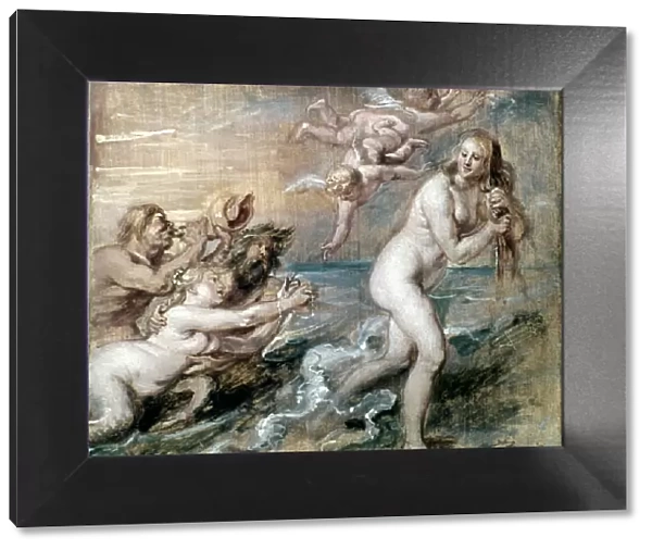 RUBENS: VENUS. The Birth of Venus by Peter Paul Rubens. Oil sketch on wood, c1637