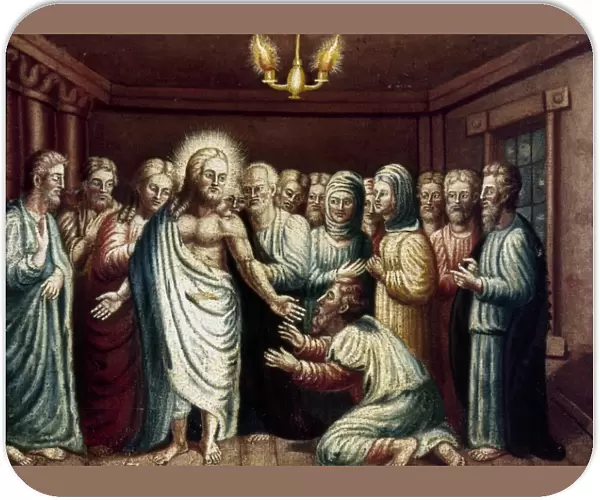 JESUS & DISCIPLES. Jesus in the Upper Room. Oil on canvas, 1836, by John P. Landis