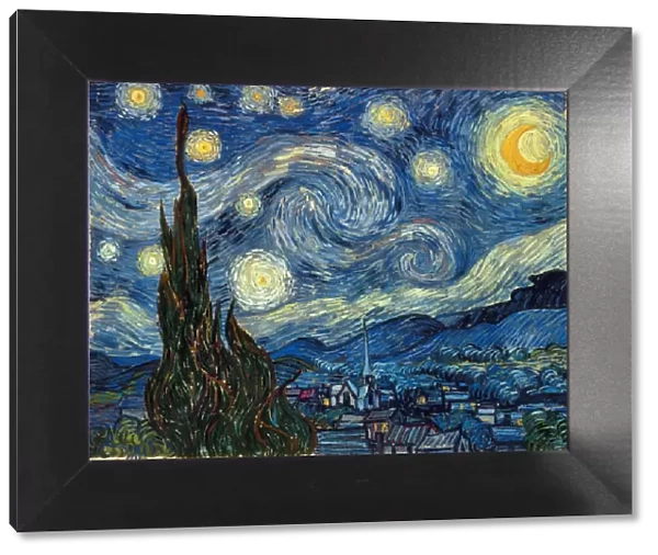 VAN GOGH: STARRY NIGHT. The Starry Night. Oil on canvas by Vincent Van Gogh, 1889