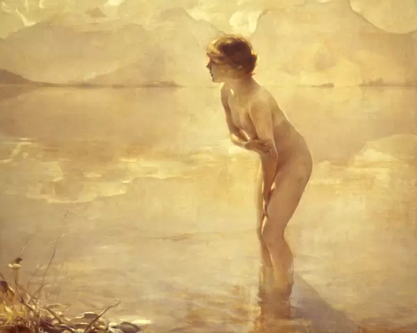 CHABAS: SEPTEMBER MORN. Oil on canvas by Paul Chabas, 20th century