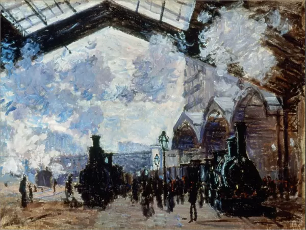 MONET: GARE ST-LAZARE, 1877. Oil on canvas by Claude Monet