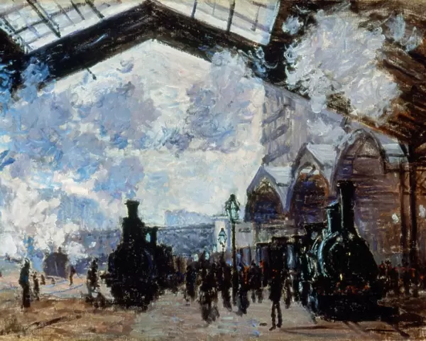 MONET: GARE ST-LAZARE, 1877. Oil on canvas by Claude Monet