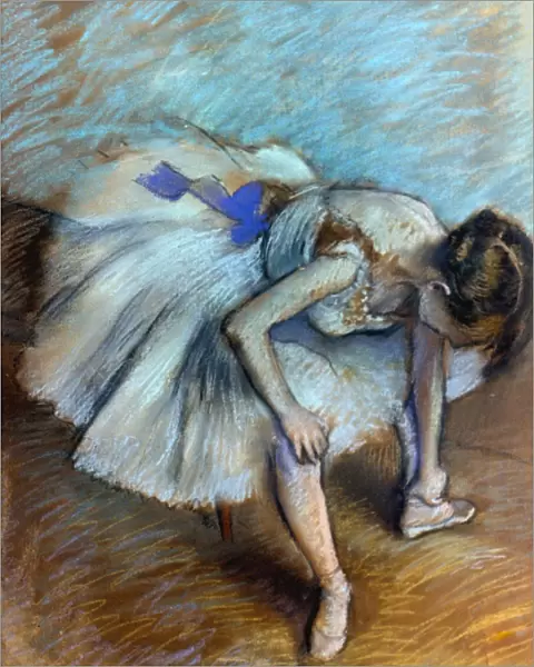 DEGAS: DANCER, 1881-83. Edgar Degas: Seated Dancer. Pastel on paper, 1881-83
