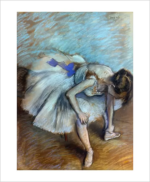DEGAS: DANCER, 1881-83. Edgar Degas: Seated Dancer. Pastel on paper, 1881-83