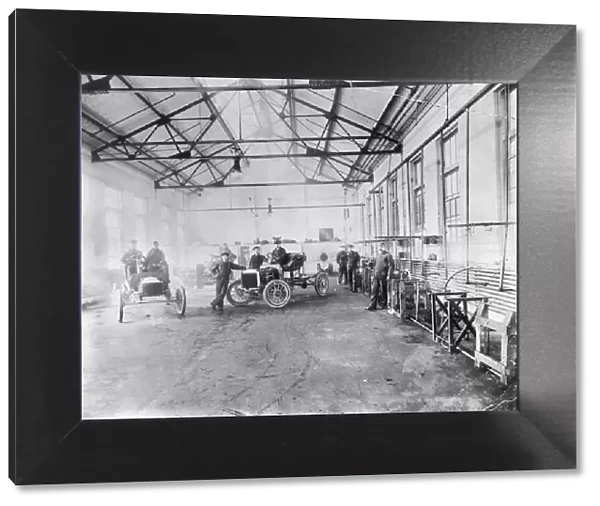 FORD AUTO FACTORY. Testing at Henry Fords Piquette plant c1905