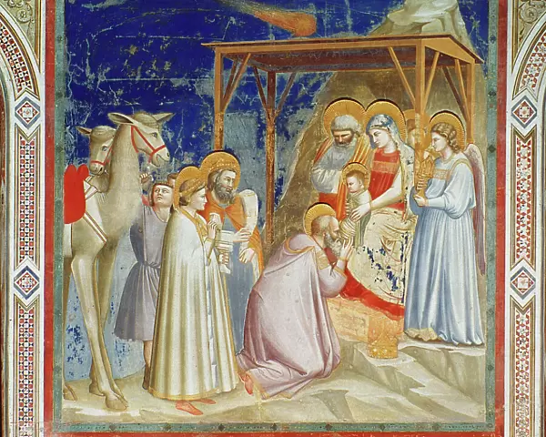 GIOTTO: ADORATION. Adoration of the Magi. Fresco, c1305, from the Scrovegni Chapel, Padua, by Giotto