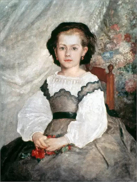 RENOIR: MLLE LACAUX, 1864. Portrait of Mlle Romaine Lacaux. Oil on canvas by Pierre Auguste Renoir