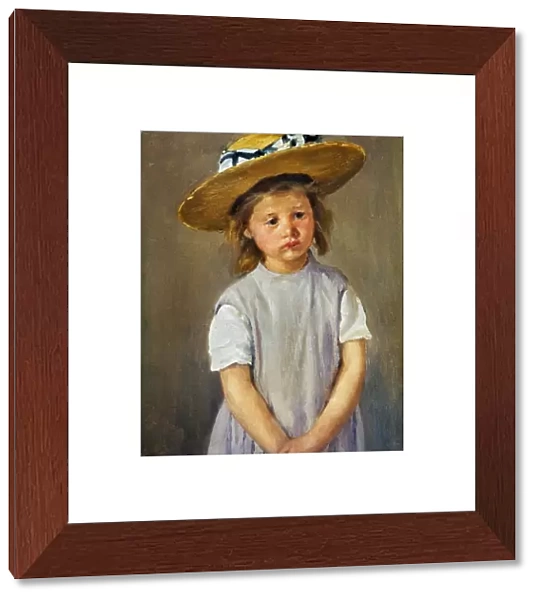 CASSATT: GIRL, c1886. A Girl with a Straw Hat. Canvas by Mary Cassatt