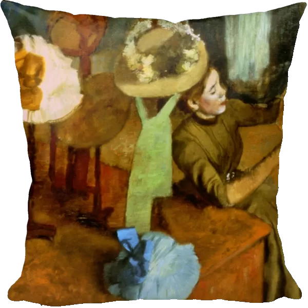 DEGAS: MILLINER, 1879-84. Edgar Degas: Millinery Shop. Oil on canvas, 1879-84