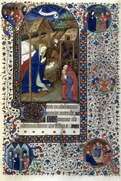 THE NATIVITY. Illumination from a French Book of Hours, c1430-35