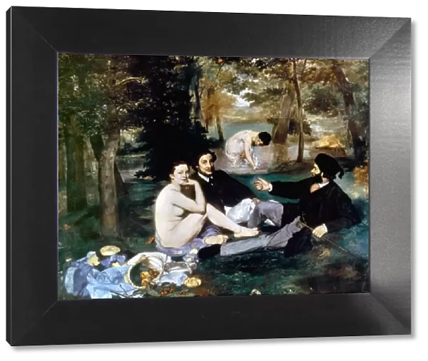 MANET: LUNCHEON, 1863. Luncheon on the Grass. Oil on canvas by Edouard Manet