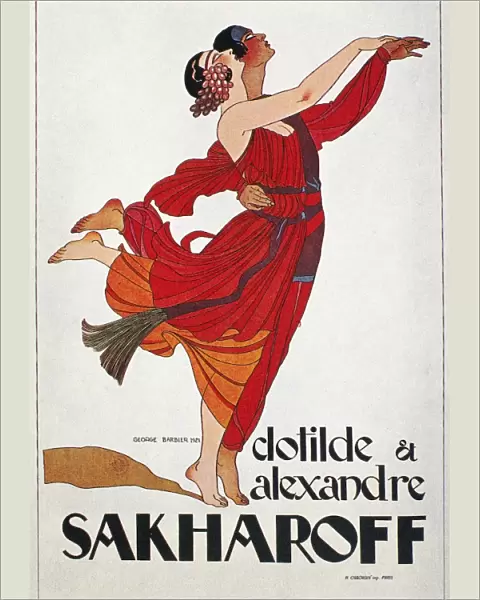 DANCE POSTER, 1921. Poster for a performance by Alexander and Clotilde Sakharoff, 1921