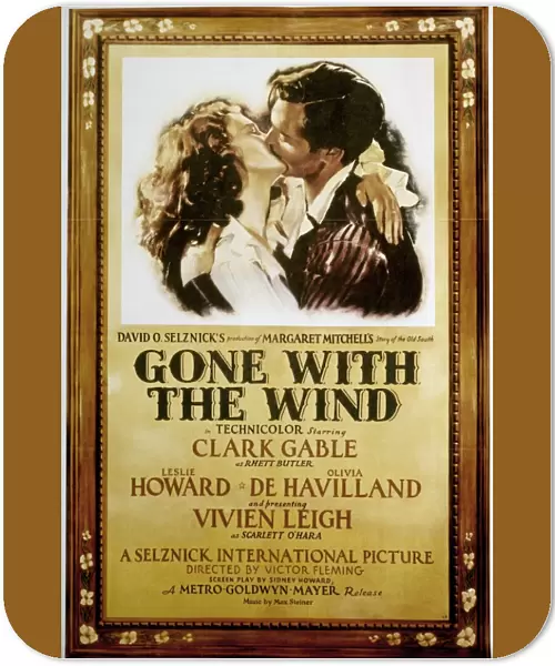 GONE WITH THE WIND, 1939. American poster, 1939, featuring Vivien Leigh and Clark Gable, for the film Gone with the Wind after the novel by Margaret Mitchell