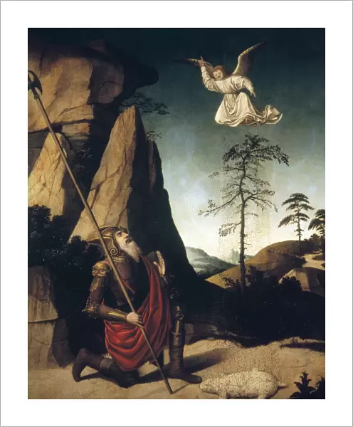 BIBLE: GIDEONs FLEECE. The Miracle of Gideons Fleece. Oil painting