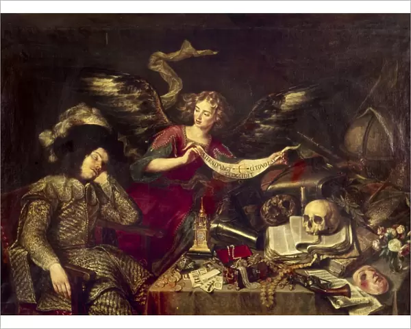 PEREDA: DREAM OF DEATH. Dream of Death. Oil on canvas, 1640, by Anthony Pereda