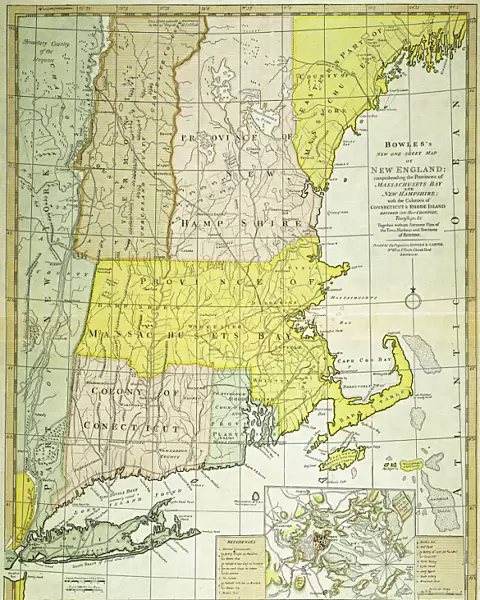 NEW ENGLAND MAP, c1775. Engraved map, c1775, of colonial New England